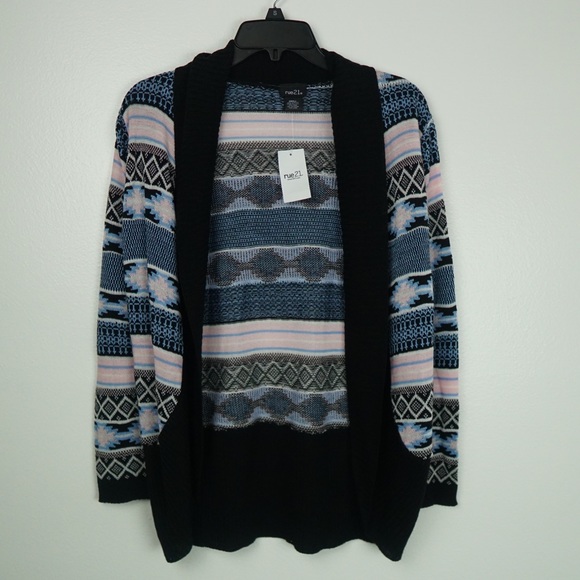 Rue 21 Striped Open Front Cardigan Size Small - Picture 5 of 12